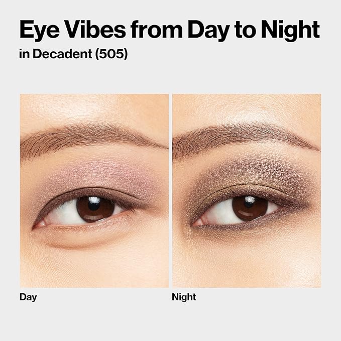 Revlon ColorStay Day to Night Eyeshadow Quad, Longwear Shadow Palette with Transitional Shades and Buttery Soft Feel, Crease & Smudge Proof, 505 Decadent, 0.16 Oz