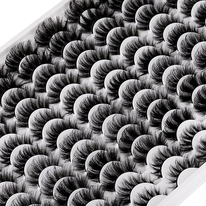 False Eyelashes 48 Pairs 6 Styles Mixed Fake Eye Lashes Bulk Wholesale Dramatic Thick 5D Wispy Strip Faux Mink Eyelashes Multipack