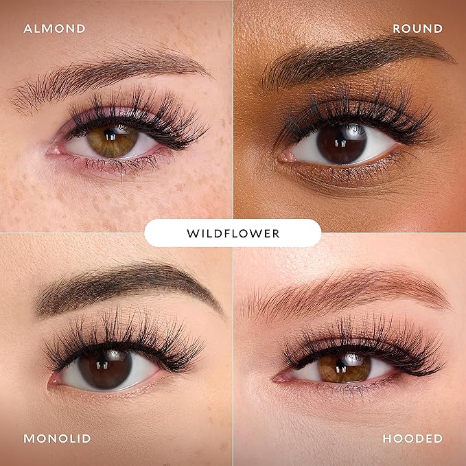 Velour Plant Fibre Eyelashes, Luxurious Hemp Derived False Lashes, Lightweight, Reusable, Handmade Fake Lash Extensions, Wear up to 25 Times, 100% Vegan, Soft and Comfortable, Wildflower
