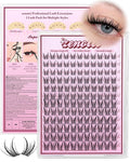 Manga Lash Clusters Wispy Eyelash Clusters Natural Anime Cluster Eyelash Extensions Bunny Fairy Spiky Individual Lashes Cluster Invisible Band Wet Look DIY Lash Extension CC-Curly 10-16mm by zenotti
