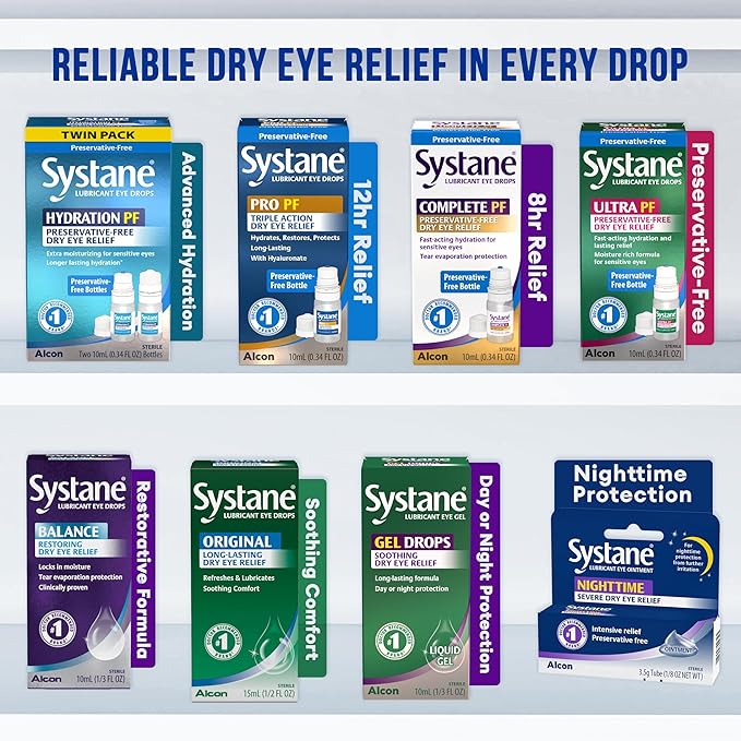 Systane Hydration Multi-Dose Preservative-Free Eye Drops Dry Eye Relief, 0.34 fl oz, Twin Pack (Pack of 2)