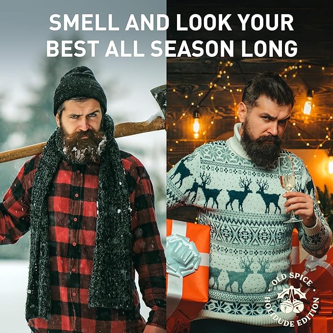 Old Spice Body Wash for Men, Holidudes Holiday Edition, 24/7 Holiday Freshness, Lasting Scent and Rich Lather, Stocking Stuffer, Lumbersnack with Fresh Pine Scent, 16 oz (Pack of 4)