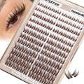 Mavphnee Brown Lash Clusters Wispy Eyelash Extensions Natural Lashes Extensions Pestañas Postizas Spiky Manga 8-16MM Individual Lashes with CC Curve, For Edge Girl