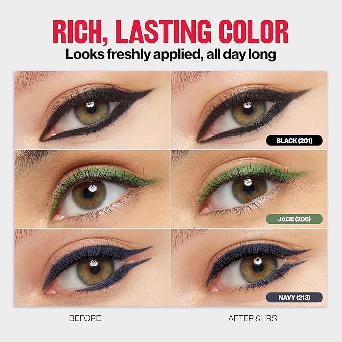 REVLON ColorStay Pencil Waterproof Eyeliner, Smudge-Proof, Eye Makeup with Built-In Sharpener, 211 Cherry, 0.01 oz