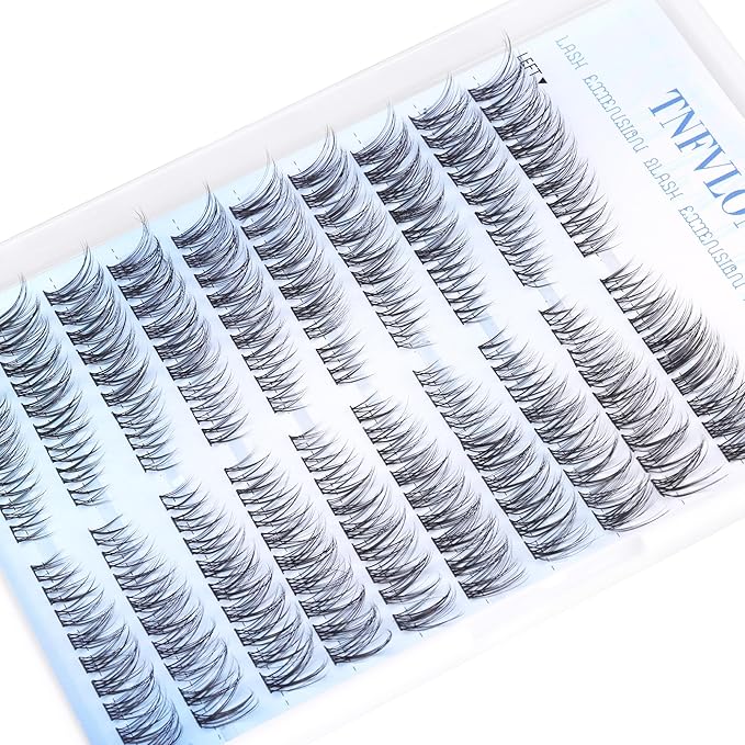 Natural Lash Clusters Wispy Cluster Eyelash Extensions Left&Right Cluster Lashes C Curl Individual Lashes Extension DIY Natural Eye Lash Clusters by TNFVLONEINS