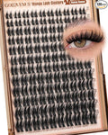 Goddvenus Fluffy Plush Manga Lash Clusters, Natural Wispy Cluster Eyelash Extensions, DIY Lash Extension at Home For Dolly Anime Look, Thick Fairy Individual Lashes Clusters