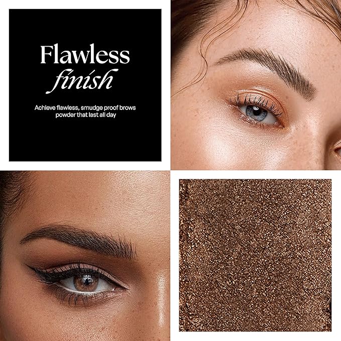 SORMÉ Smudge Proof Long Lasting Eye brow Powder for Women - Always Perfect Brows with Brush and 3 Shaping Eyebrow Stencils (Fine, Medium, Full) - Finest Color Pigment Eyebrow Filler - Soft Smoke