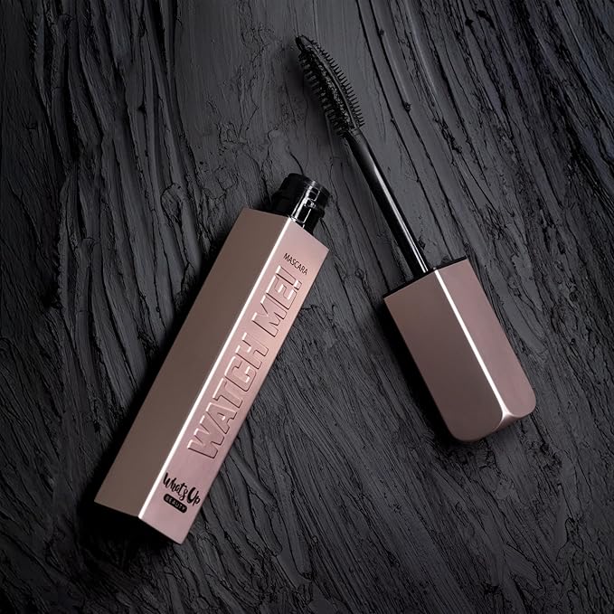 Whats Up Beauty - Watch Me! Black Volumizing and Lengthening Mascara with Peptides + Vitamin B5 | Clean, Cruelty-Free, Sustainable | Made in Italy | Lash Care for Conditioning & Strength