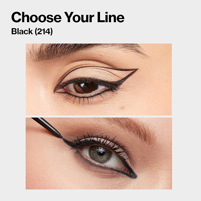 Revlon Gel Eyeliner, ColorStay Micro Hyper Precision Eye Makeup with Built-in Smudger, Waterproof, Longwearing with Micro Precision Tip, 214 Black, 0.002 oz