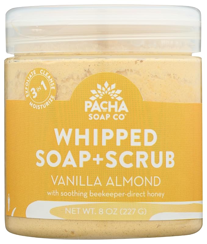 Pacha Soap Vanilla Almond Whipped Soap Scrub, 8 Oz