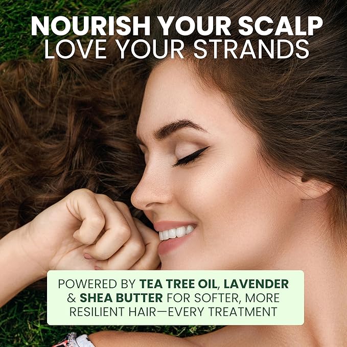 KESMEDIK Tea Tree Hair Mask with Rosemary & Lavender, Deep Conditioning Treatment for Dry, Damaged, Coarse Hair, Hydrating Hair Mask with Itchy Scalp Relief, Men & Women, Sulfate-Free