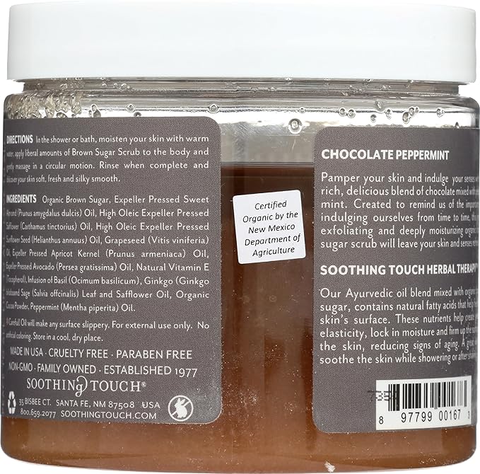 Soothing Touch Brown Sugar Scrub, Chocolate Peppermint - 16 Oz