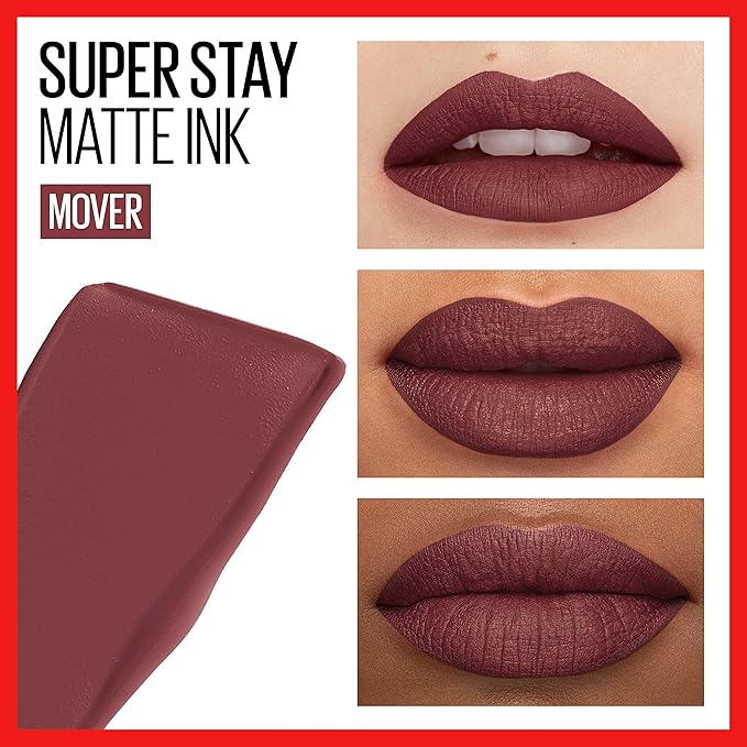 MAYBELLINE Super Stay Matte Ink Liquid Lipstick Makeup Long Lasting High Impact Color Up to 16H Wear Composer Cherry Brown Mover Brown 1 Count Each
