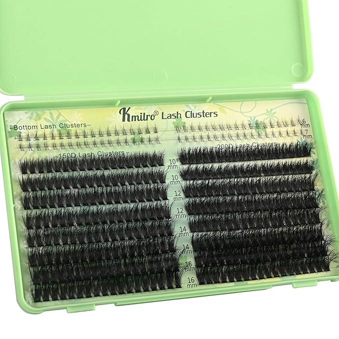Lash Clusters with Bottom Lashes 10-16mm Volume Cluster Eyelash Extensions Wispy Individual Lashes with Lower Eyelash Clusters 316pcs 150D+200D Thick False Lashes DIY at Home