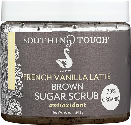 Soothing Touch, French Vanilla Latte Organic Brown Sugar Scrub, 16 oz