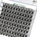Lash Clusters 96pcs Individual Lashes D Curl 18mm Cluster Lashes KEYYOU Volume Wispy Lash Extension Soft&Comfortable Easy DIY at Home(Y03 D-18mm)