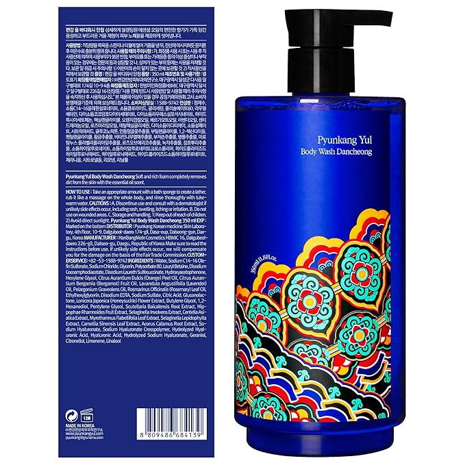 Pyunkang Yul PKY Dancheong Moisturizing Body Wash for Dry & Sensitive Skin, Gentle Cleanse with Essential Oils, Korean Skincare (350 ml / 11.83 Fl. Oz)
