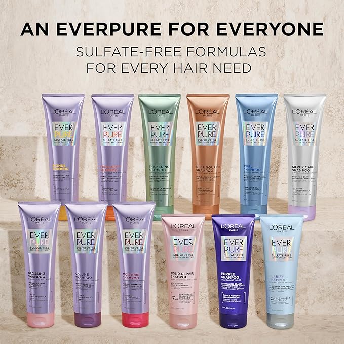 L'Oreal Paris Thickening Sulfate Free Shampoo,Thickens + Strengthens Thin,Fragile Hair,Hair Care with Rosemary Leaf,EverPure,8.5 Fl Oz (Packaging May Vary),(Pack of 6)