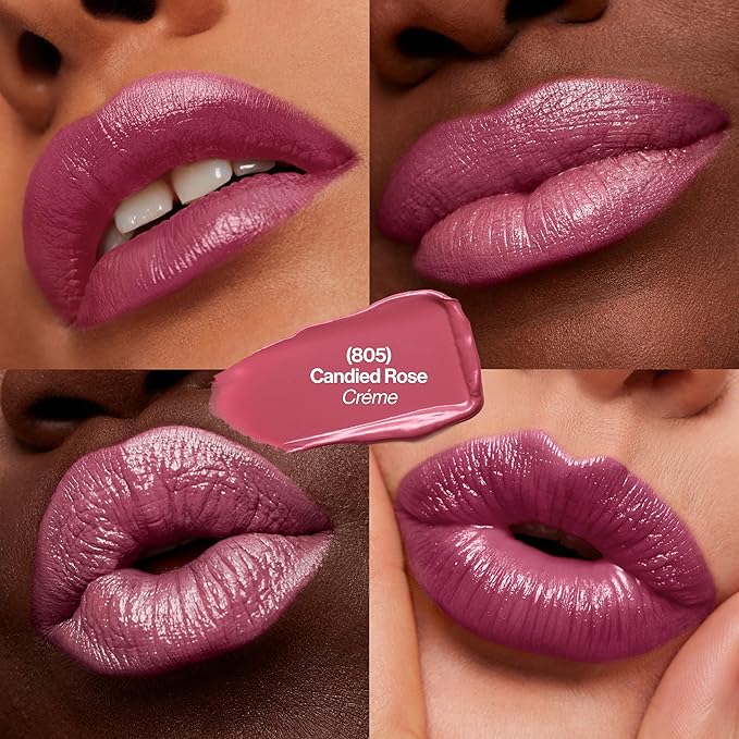 Revlon Super Lustrous Lipstick, Creamy Formula For Soft, Fuller-Looking Lips, Moisturized Feel, 805 Candied Rose, 0.15 oz