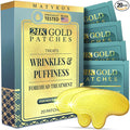 Forehead Wrinkle Patches for Face - Collagen, Hyaluronic Acid and Vitamin A Skin Pads - Forehead Line Remover Wrinkle Eye Patch Set - 20 Golden Sachets