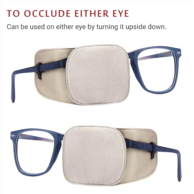 Astropic Large Silk Eye Patch for Adults Kids Glasses to Cover Either Eye (Large, Khaki)