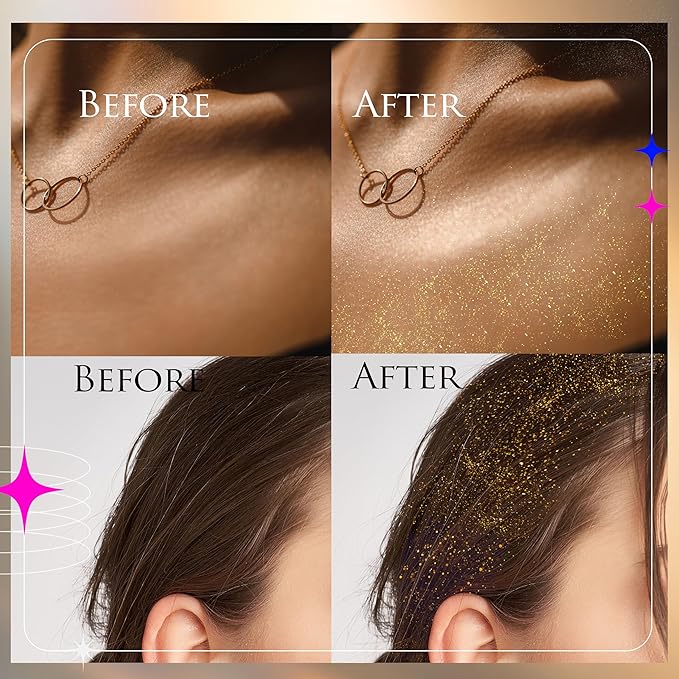 Egyptian Diamond Hair, Face & Body Glitter Mist - Platinum 2.37oz | Quick-Drying, Long-Lasting Shiny Spray for Clothes, Rave, Festival, Travel Essentials | TikTok Trend Items