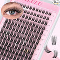 Uilulu Lashes Clusters D Curl Fluffy Lash Clusters 0.07D 10-18 MIX 144 Eyelashes Individual Lashes Clusters DIY Lash Extensions at Home False Lashes Wide Band Natural Eye Lash Clusters