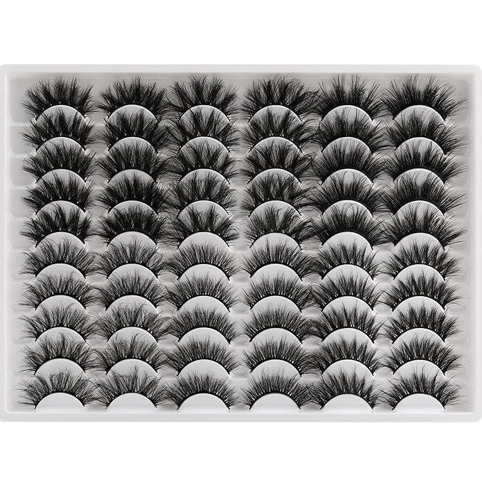 30 Pairs 20MM False Eyelashes ALICE Wholesale 6 Styles Lashes Bulk 6D Volume Dramatic Faux Mink Eyelashes Multipack