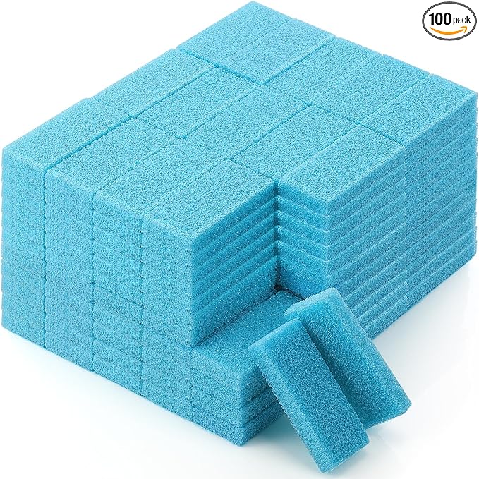 Batiyeer 100 Pcs Pumice Stone for Feet Scrubber Dead Skin Disposable Pedicure Pumice Stone Foot Shower Scrubber for Heel Cuticle Callus Remover Bath Spa (Sky Blue)