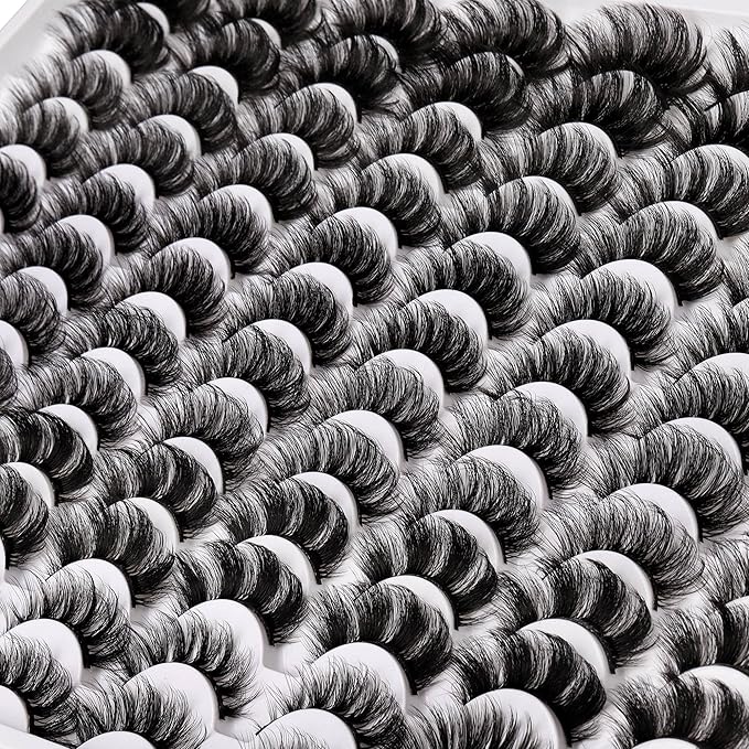 False Eyelashes 48 Pairs 6 Styles Mixed Fake Eye Lashes Bulk Wholesale Dramatic Thick 5D Wispy Strip Faux Mink Eyelashes Multipack