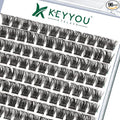 Lash Clusters,96 Pcs Cluster Lashes D Curl 14mm DIY Lash Extensions Eyelash Clusters,KEYYOU Volume Wispy Individual Lashes Soft&Comfortable Easy DIY at Home(Y06,D-14mm)