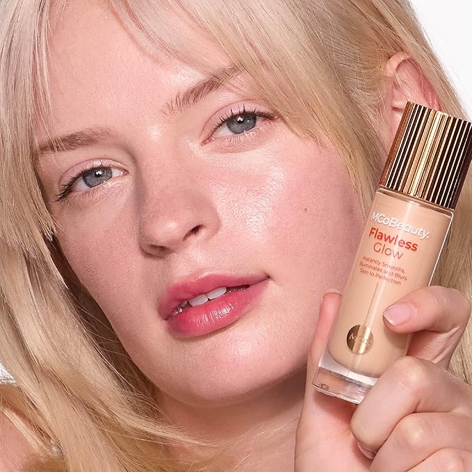 MCoBeauty Flawless Glow Luminous Skin Filter - 2.5 Fair - 4-in-1 Primer, Highlighter & Foundation Booster - Dewy Illuminating Tint Face Makeup with Squalane Vitamin E - Vegan & Cruelty Free
