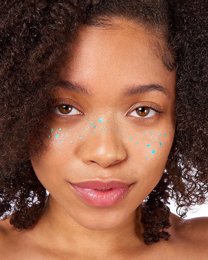UNICORN SNOT KiraKira Glitter Freckle Pen – Duochrome Color Shifting Vegan Eyeliner & Face Paint, Waterproof Precision Brush, 0.05 fl oz – Extra (Light to Dark Blue)