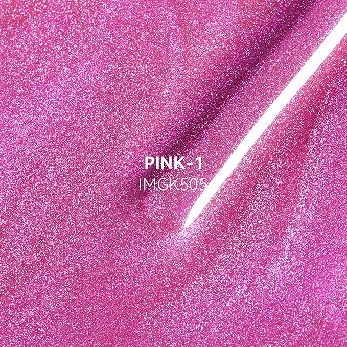 MAYCHAO 15ML Cat Eye Gel Nail Polish 1Pc Pink Gel Polish with Magnet Soak off Holographic Magnetic Nail Polish for Nail Art Manicure Salon DIY at Home, 0.5 OZ