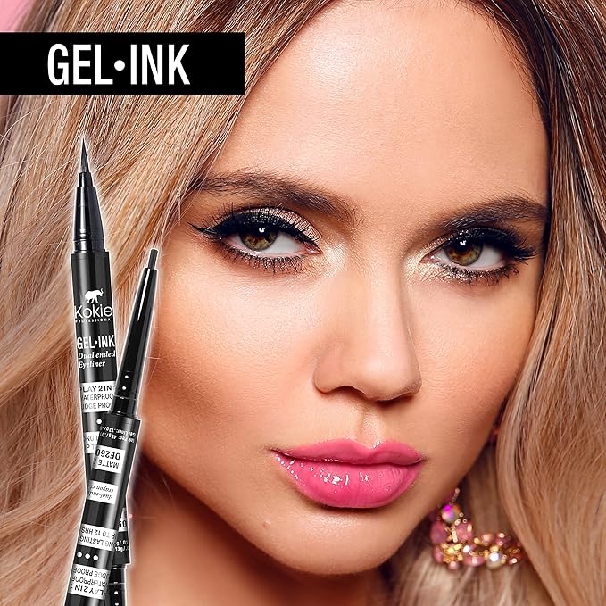 Kokie Gel Ink Dual Ended Eyeliner (Matte Black)