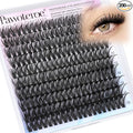 Pawotence Lash Clusters 200pcs Individual Lashes 50D Cluster Eyelash Extensions 9-16mm Eyelash Clusters Lash Extensions for Self Application (50D, 0.07D, 9-16mm Refill)