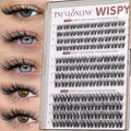 Wispy Lash Clusters Fluffy Eyelash Clusters 10-12-14mm Natural Cluster Eyelash Extensions Wide Band Lashes Clusters C Curl Individual Lashes DIY Lash Extension for Daily Clean Makeup by TNFVLONEINS