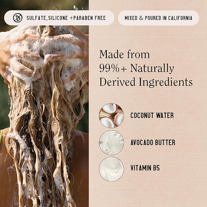 California Naturals Classic Clean Toasted Coconut Conditioner with Coconut Milk, Vitamin B5, Natural, Vegan, Paraben & Sulfate Free, Color Safe Conditioner, All Hair Types, 20 fl oz