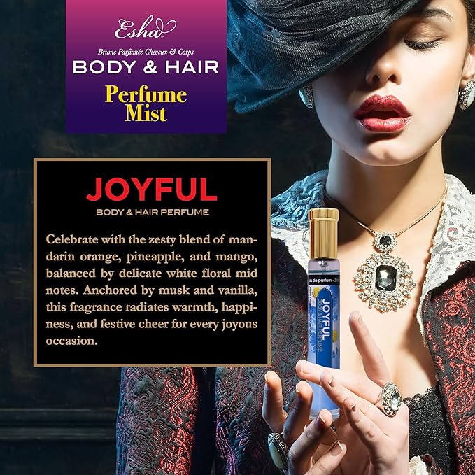 Esha Body & Hair Perfume Mist - Eau de Parfum for Women - Infused with Betaine - (JOYFUL)