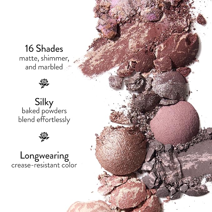 LAURA GELLER NEW YORK Marble-ous Eyes Eyeshadow Palette – 16 Multi-Finish Baked & Marbled Eyeshadows in Matte & Satin Finishes – Limited Edition Draper James Collaboration
