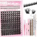 YIDUO Manga Lash Clusters Kit with Bottom Lashes Extensions Kit with Bond and Seal|Eye Liner|Waterproof Eyebrow, DIY Lash Extension Kit