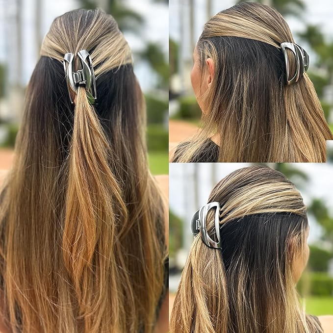 Camila Paris CP2412 French Hair Clip for Women Thick Hair for Long Curly Wavy Hair, Girls Hair Claw Clips Jaw, Durable Styling Big Claw Clip for Thick Hair, Strong Hold No Slip Grip, Made in France