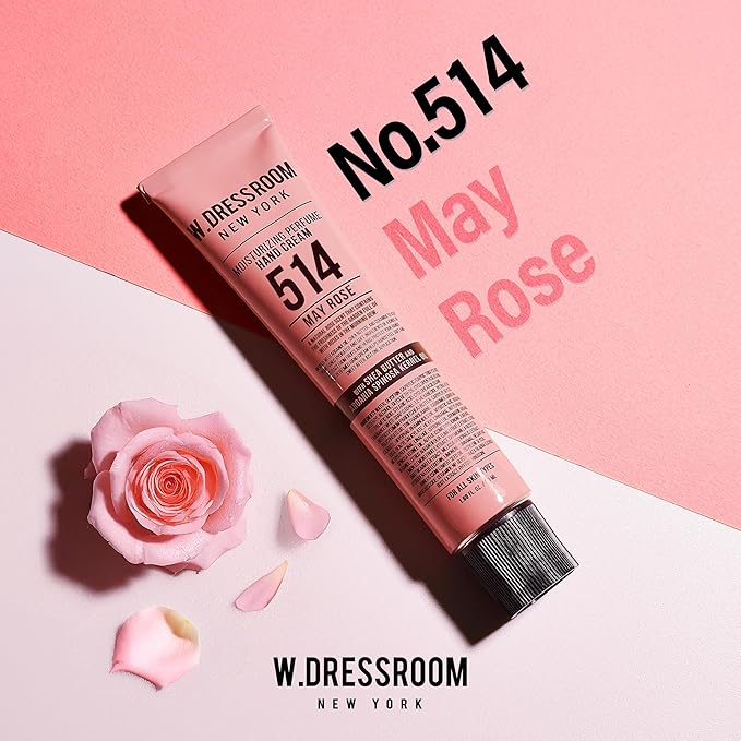 W.Dressroom Moisturizing Hand Cream for Dry Hands, Non-Greasy, Quick-Absorbing Korean Hand Lotion, Travel Size 1.69 fl oz (50 ml), No.514 May Rose Shop Scent