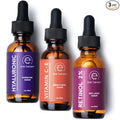 Eve Hansen Facial Serum Set | Vitamin C Serum, Hyaluronic Acid Serum, Retinol Serum | Hydrating and Anti-Aging Serum Set | 3x1 oz