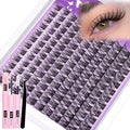 Wispy Lash Clusters Kit Natural Cluster Eyelash Extensions Kit DIY Lash Extensions Kit CC-Curly Clean Makeup 10-16MM Beginner-Friendly Lash Bond and Seal Kit 132Pcs