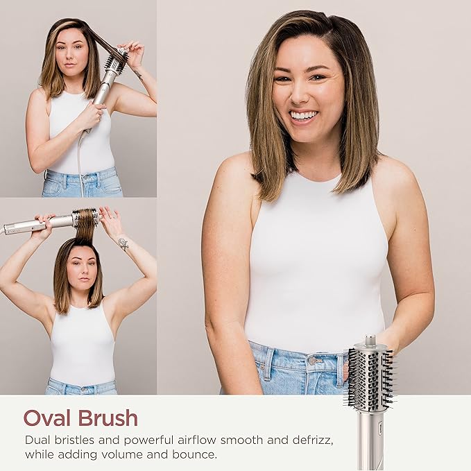 Shark HD430REF (Refurbished) FlexStyle Air Styling & Drying System, Powerful Hair Dryer Brush & Multi-Styler with Auto-Wrap Curlers, Paddle Brush, Oval Brush, Concentrator Attachment, Stone (Renewed)