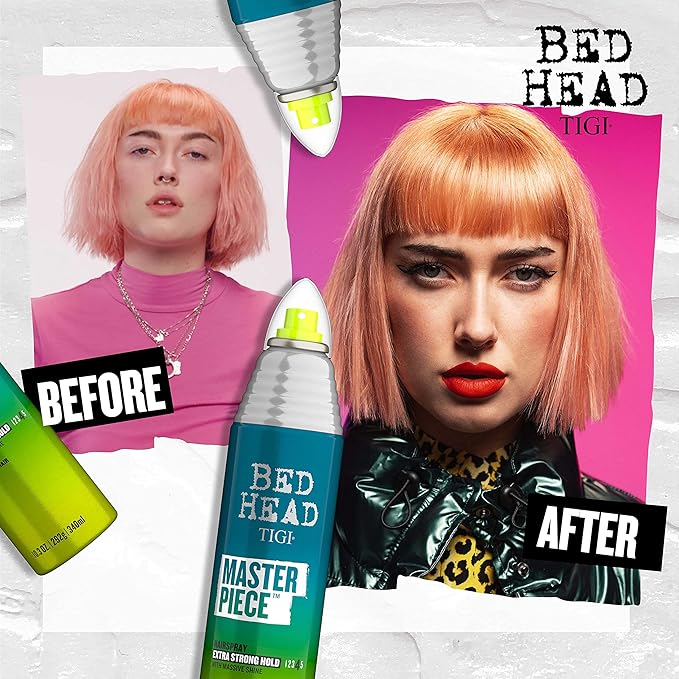 TIGI Bed Head Masterpiece Shiny Hairspray for Strong Hold Travel Size 2.4 oz (Pack of 3)