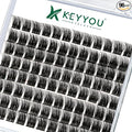 Lash Clusters 96pcs Individual Lashes D Curl 14mm Cluster Lashes KEYYOU Volume Wispy Lash Extension Soft&Comfortable Easy DIY at Home(Y12 D-14mm)