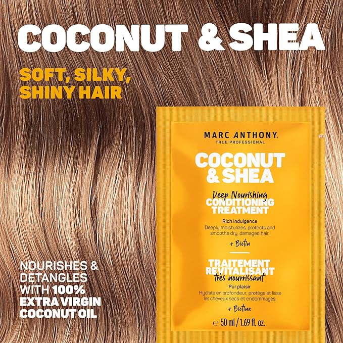 Marc Anthony Coconut & Shea Travel Size Mask Sachet Bundle, 3-pack