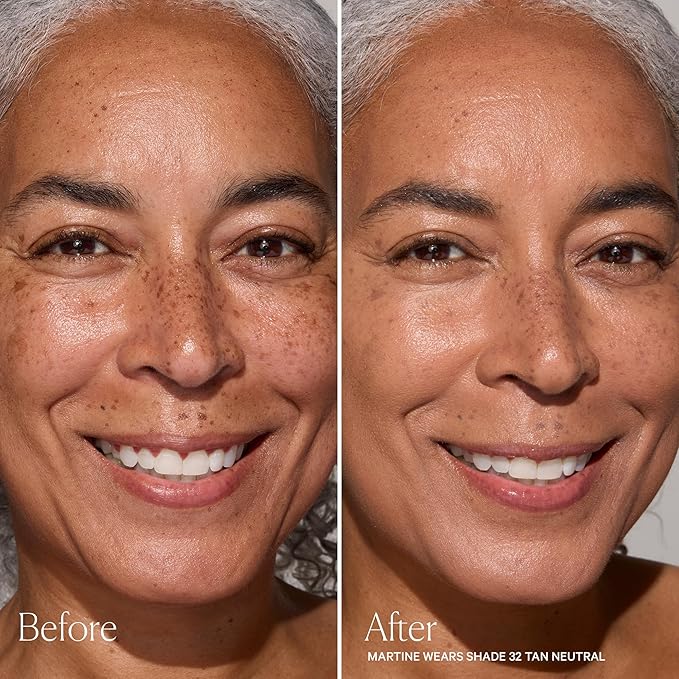 Well People Skinforia Serum Foundation, Lightweight Tinted Formula Hydrates, Smooths, and Evens Skin Tone with Birch Sap and Mushroom Complex, Long-Lasting, Natural Finish, 32 Tan Neutral
